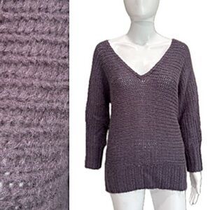 American Eagle Wool Mohair Blend Sweater Womens Size Small Slouchy V-Neck